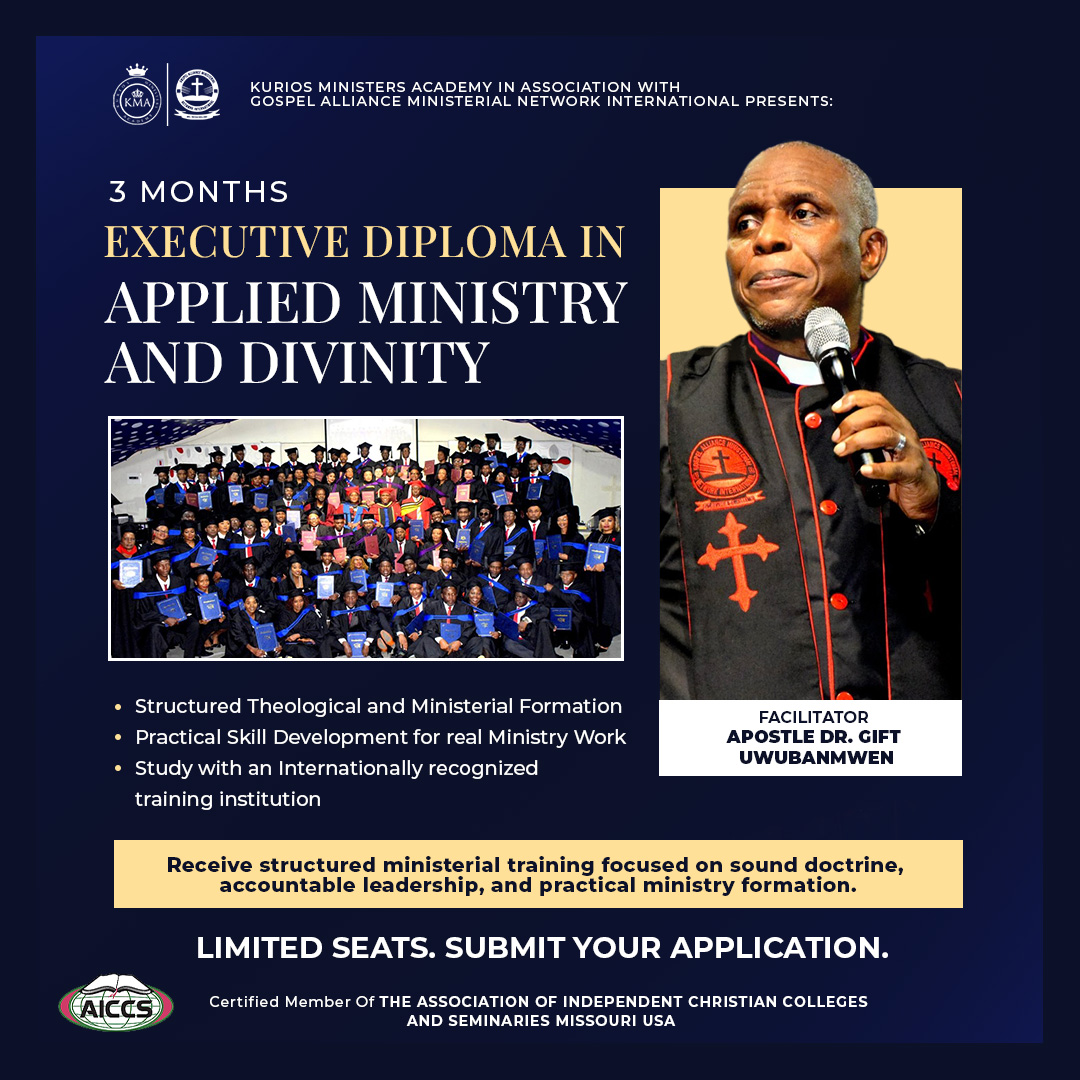 3 Months Executive Diploma in Applied Ministry and Divinity