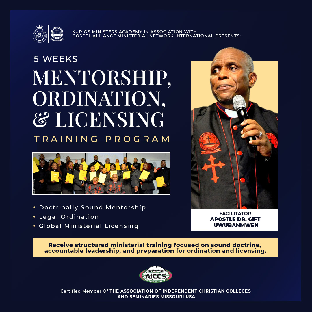 5 Weeks Ministerial Mentorship, Ordination, and Licensing Training Program